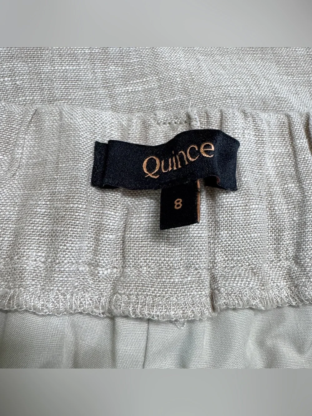 QUINCE Women’s 100% European Linen Pleated Wide Leg Trouser In Flax Sz 8